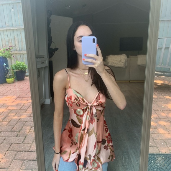 first kiss retro thrifted floral going out top - Picture 2 of 3